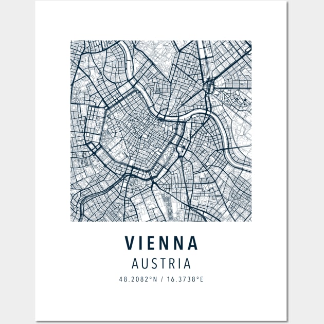 vienna simple map Wall Art by boy cartograph